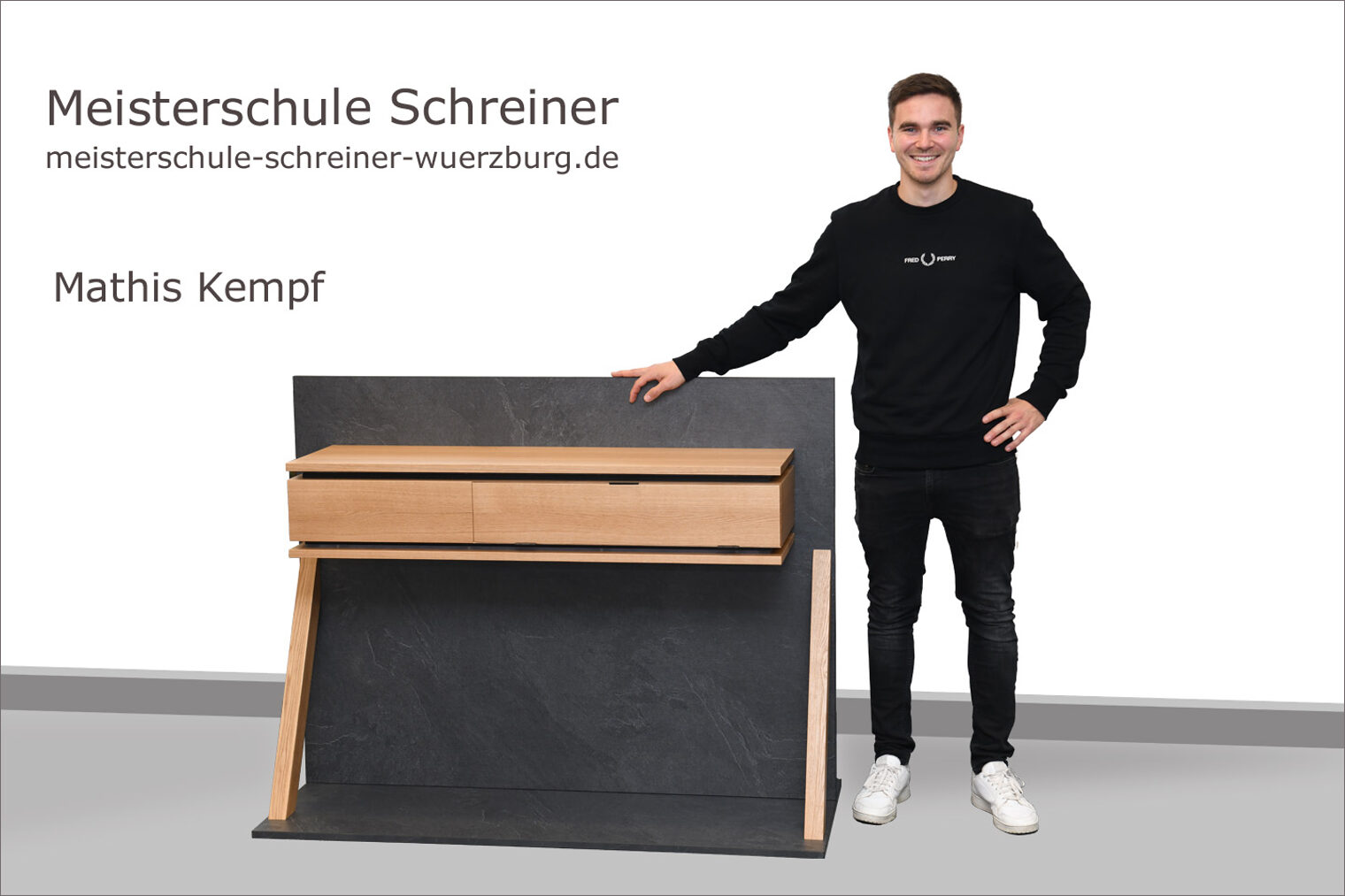 Schreinermeisterschule Würzburg Meisterstück 2023 Hängekonsole