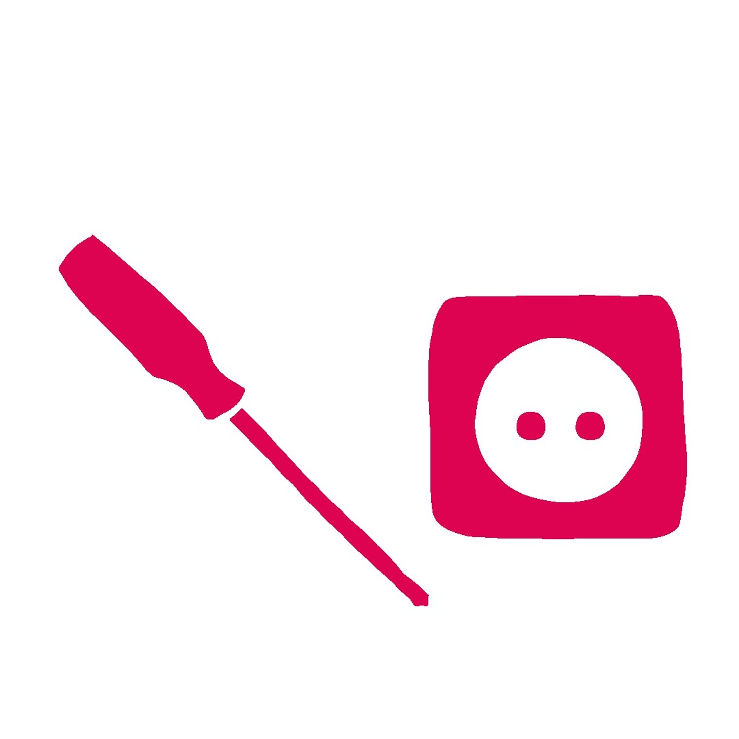 Pinke Grafik: Schraubenzieher und Steckdose Pinke Grafik: Schraubenzieher und Steckdose