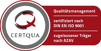 Certqua Logo, Qualitätsmanagement DIN EN ISO 9001 nach AZAV